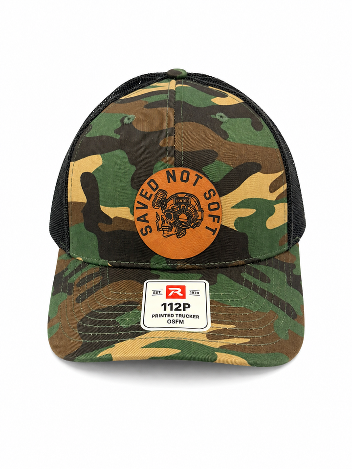 Camo Saved Not Soft Snapback Hat