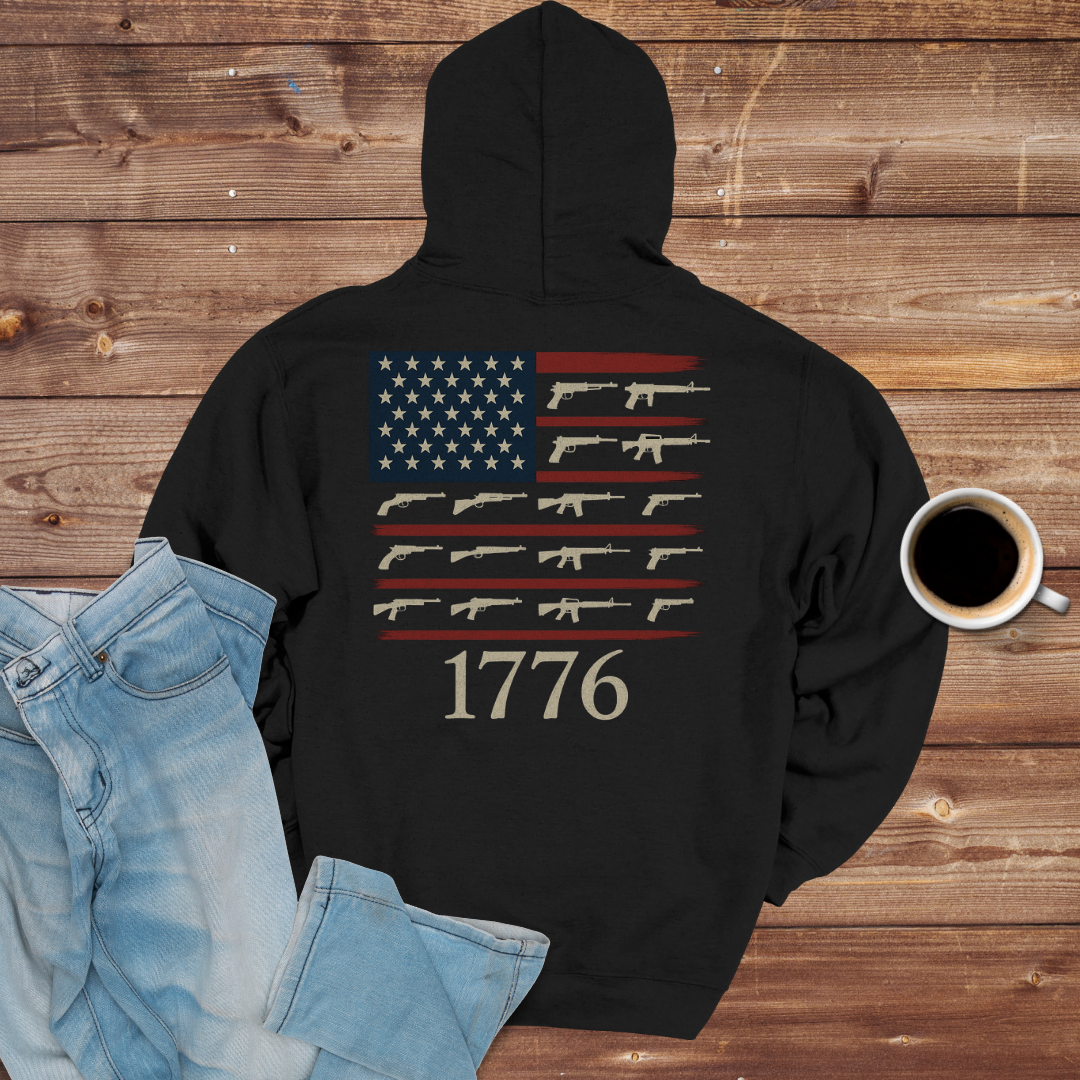1776 Rifle Flag Hoodie