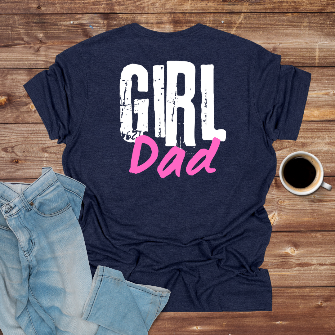 Girl Dad T-Shirt (Pink & White)