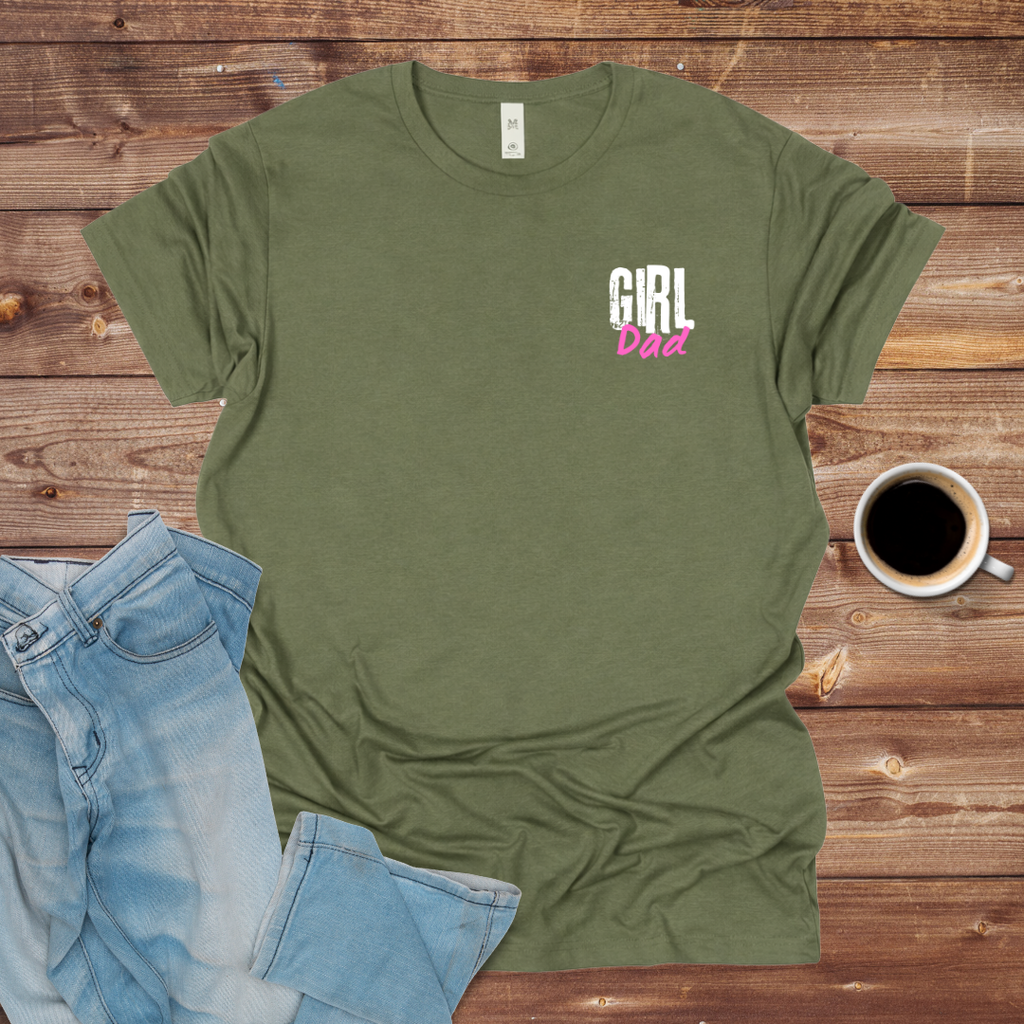 Girl Dad T-Shirt (Pink & White)