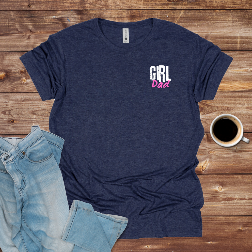 Girl Dad T-Shirt (Pink & White)