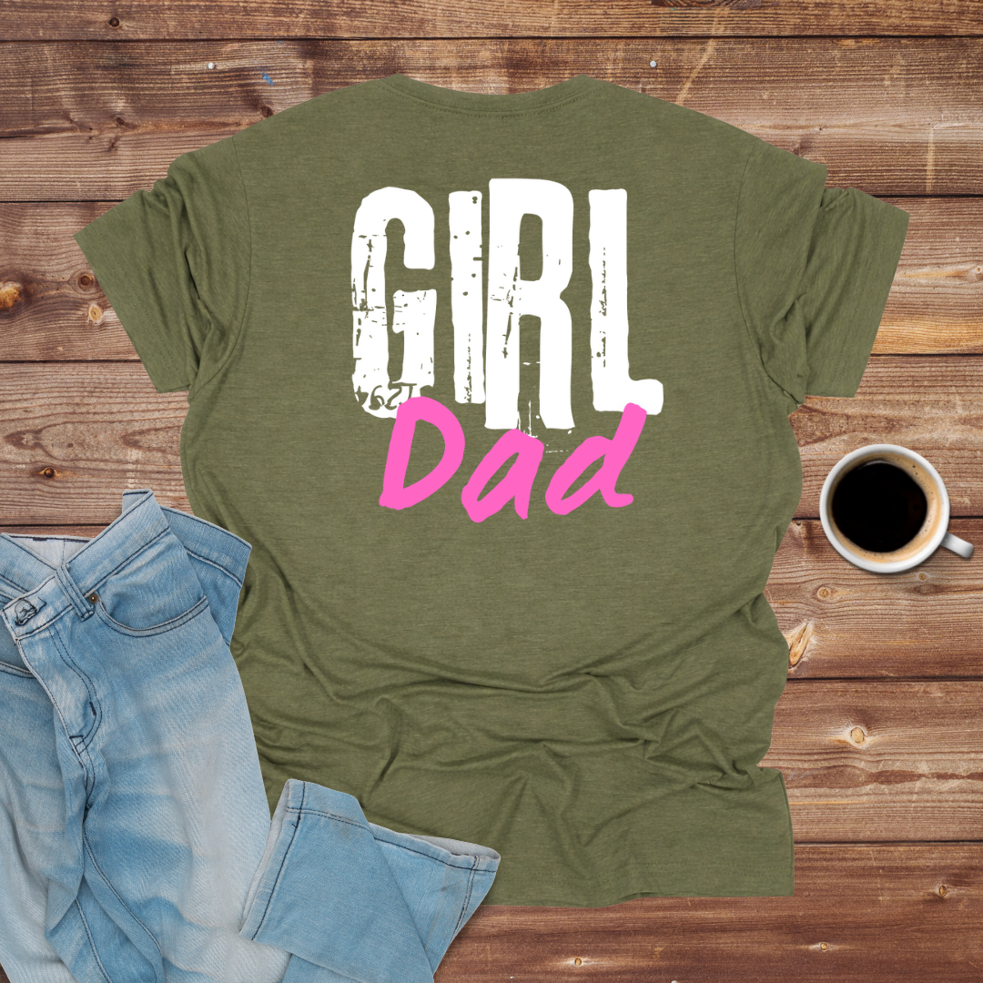 Girl Dad T-Shirt (Pink & White)