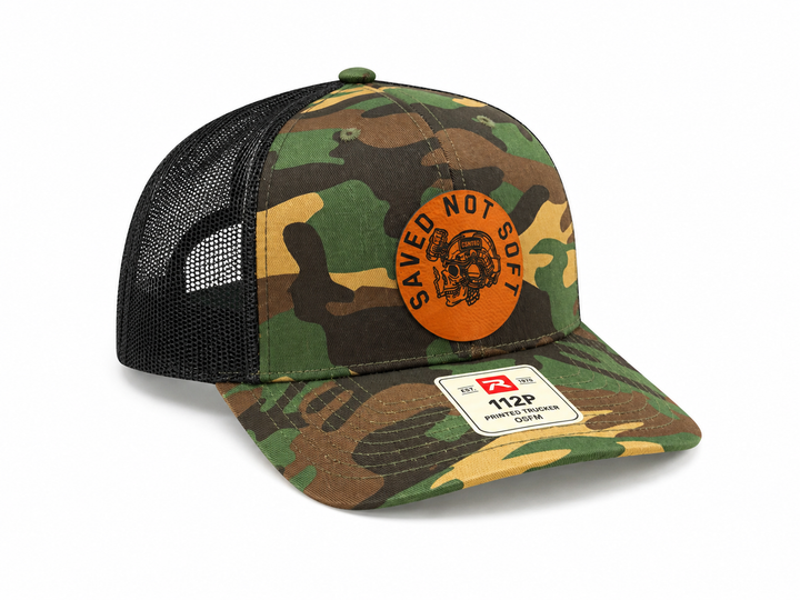 Camo Saved Not Soft Snapback Hat