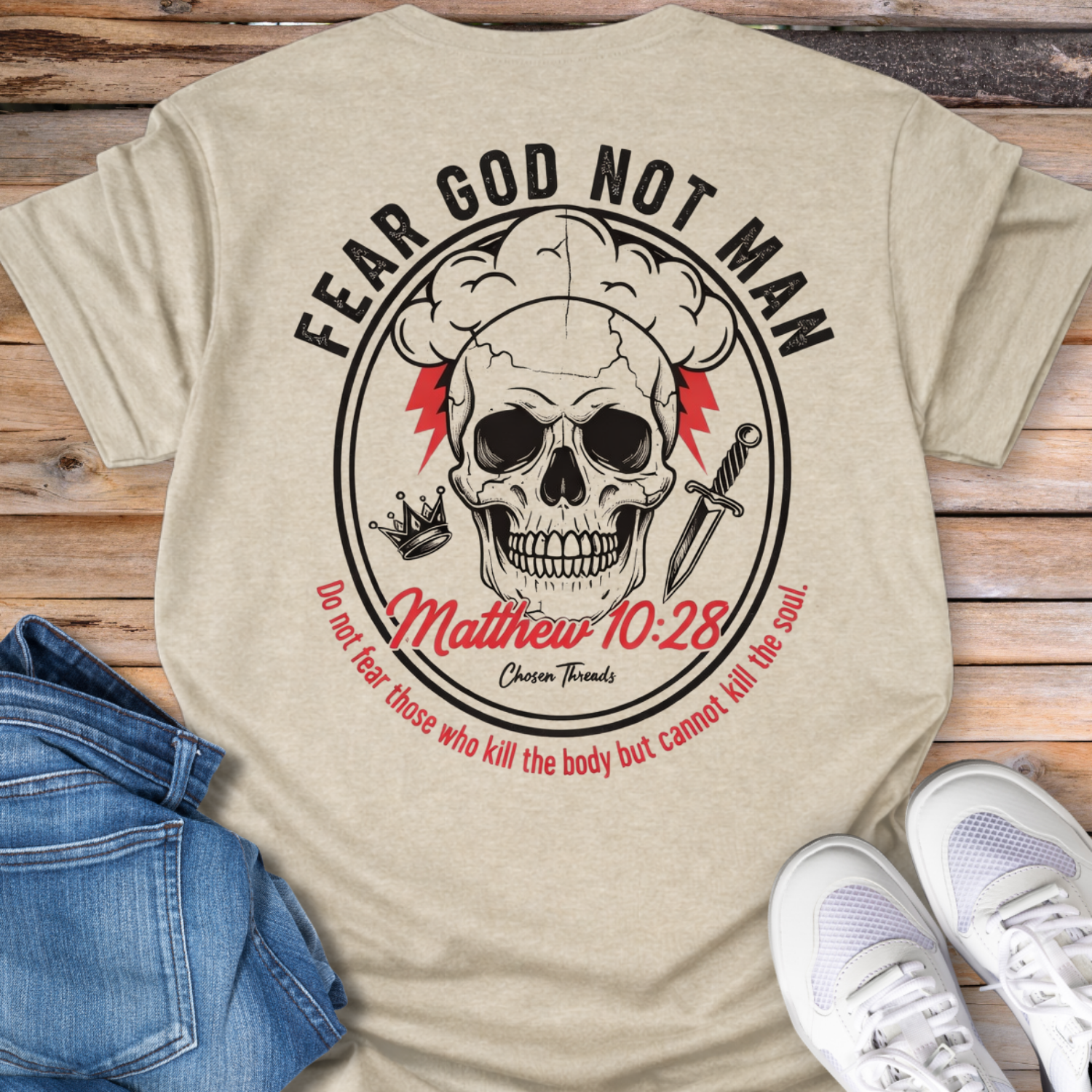Fear God Not Man Skull T-Shirt